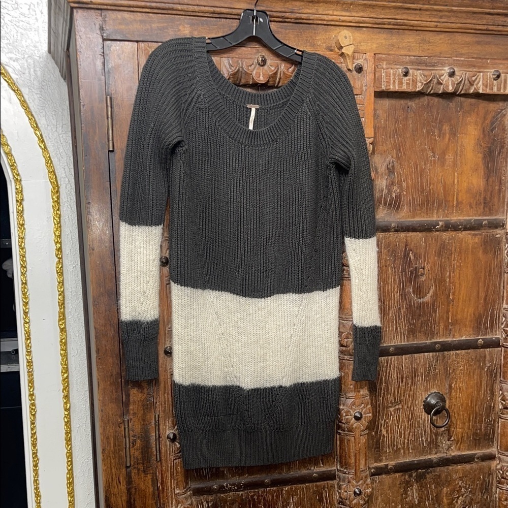 Free People Oversized Stripe Knit Sweater Tunic | Size S